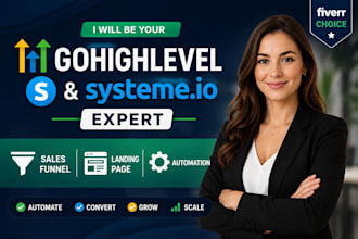 be gohighlevel expert systeme io expert for automation sales funnel landing page