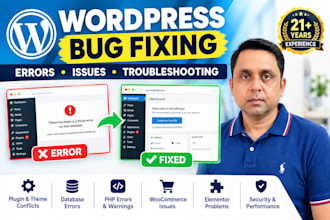 fix wordpress errors, bugs and issues