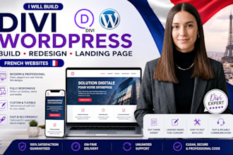build a french divi wordpress website, redesign site and landing page