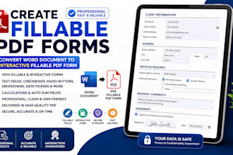 create fillable PDF form convert word document to interactive fillable PDF form