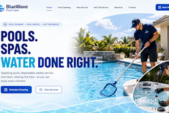 design wix pool cleaning website pool service website hot tub service website