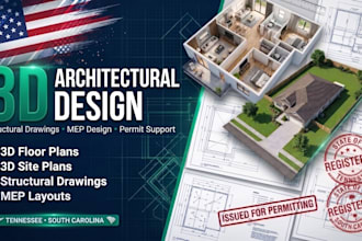 3d architectural mep plan stamp for site layout plan tennessee south carolina