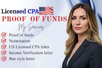 provide notarized proof of funds documentation for funding and bank style letter