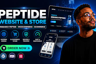 build peptide website, research peptide store, woocommerce ecommerce website