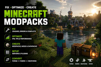 fix optimize create minecraft modpacks, forge fabric mods, servers and datapacks