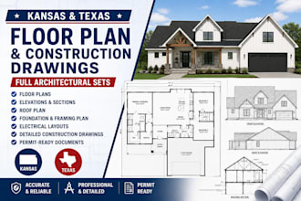 design floor plan, construction drawing full architectural sets in kansas texas
