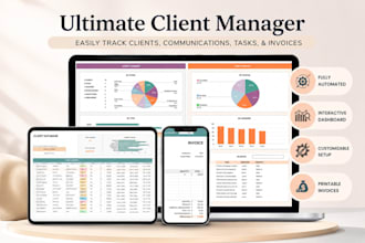 design advance excel spreadsheet CRM and editable google sheet invoice templates