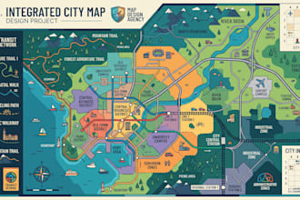 design administrative map, index map, regional map, transit map, railway map