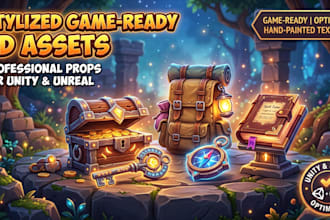 create stylized game ready 3d props, objects and assets for unity and unreal