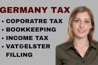 do german tax filling, bookkeeping, vat filling and corporate tax via elster