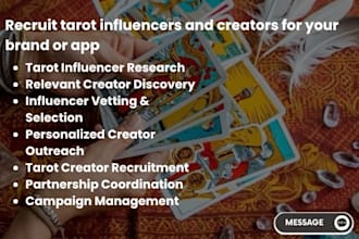 recruit tarot influencers and creators for your brand or app