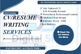 create a professional ats friendly CV resume