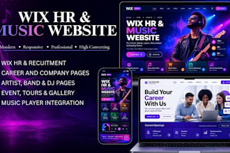 design wix HR, music, business, recruitment  website