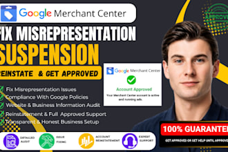 fix google merchant center suspension and misrepresentation