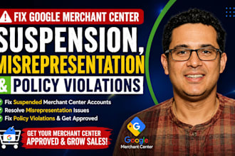 fix google merchant center suspension, misrepresentation and policy violations