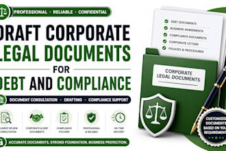draft corporate legal documents for debt and compliance