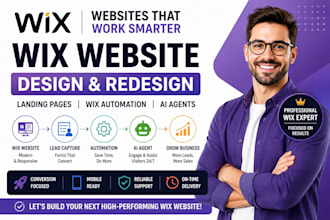 design wix website redesign landing page wix development wix automation ai agent