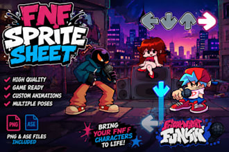 do fnf character and sprite animation,friday night funkin,fnf animation fnf mod