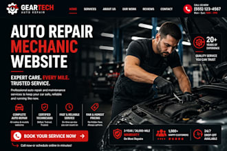 design wix auto repair website mechanic brake engine service website automotive