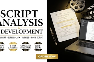film script, screenplay tv series and movie script analysis and development