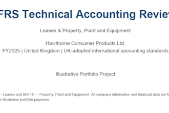 provide ifrs technical accounting analysis and a professional memo