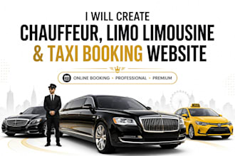 design chauffeur, limo limousine and taxi booking website