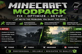 fix, optimize your minecraft modpack forge fabric neoforge cobblemon server