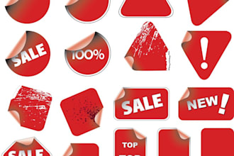 give you pack of vectors with red label templates