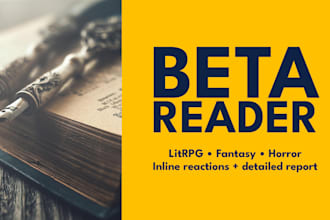 beta read your litrpg, fantasy, or horror manuscript