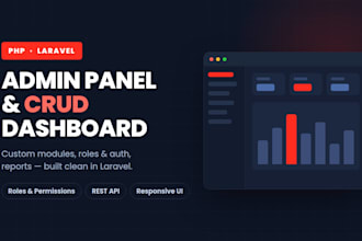 build laravel crud admin panel and dashboard for your web app