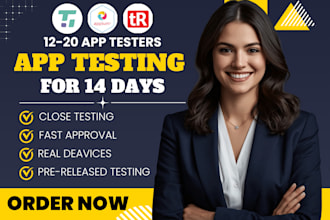 do QA testing app testing QA user testing with 12 to 20 app testers