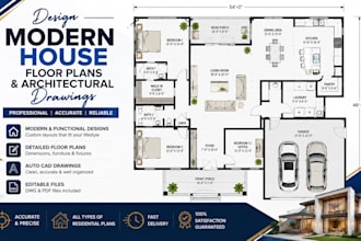 design modern house floor plans and architectural drawings