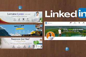 design a professional linkedin banner, cover, and header