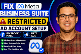 fix meta business suite, ad account problems, setup facebook pixel and meta ads