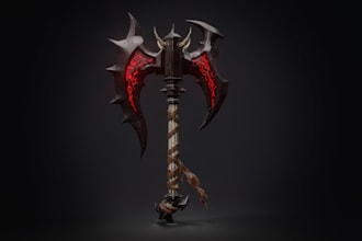 model and texture a stylized fantasy game weapon or prop