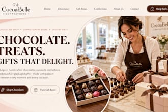 design wix chocolate shop website, confectionery store dessert gifts website