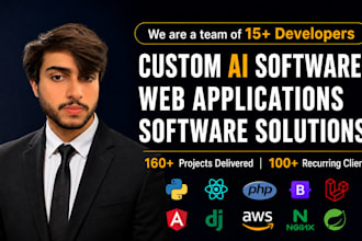 do full stack custom ai software, ai web application, ai software developer ai