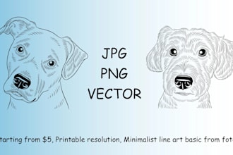 draw custom minimalist pet line art from your photo