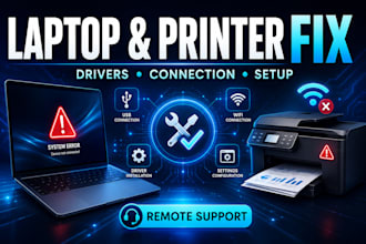 troubleshoot laptop printer and hardware issues remotely