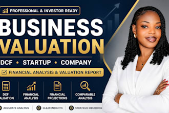 do business valuation, startup company valuation, dcf and financial analysis