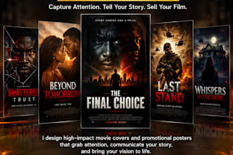 design professional movie covers and promotional posters for filmmakers