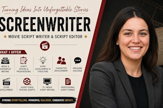 write movie scripts, screenplays, script editing  and story development
