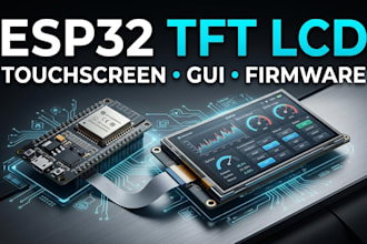 develop esp32 tft lcd display, touchscreen and gui firmware