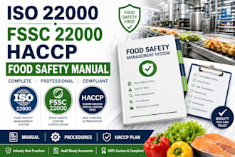 create your iso 22000, fssc 22000 and haccp food safety manual