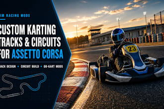 create custom karting track, go kart mod for assetto corsa and kart circuit