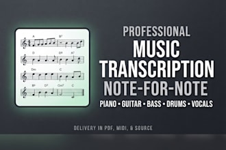 do professional music transcriptions and sheet music