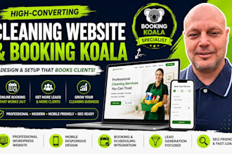 design lead generation website cleaning website booking koala booking website