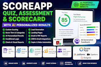 build scoreapp quiz, assessment, and scorecard with ai personalized result