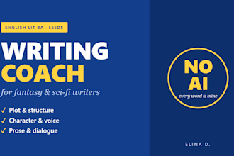 be your fantasy and sci fi writing coach for plot, character and prose