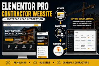 build elementor pro contractor website with jobtread lead integration